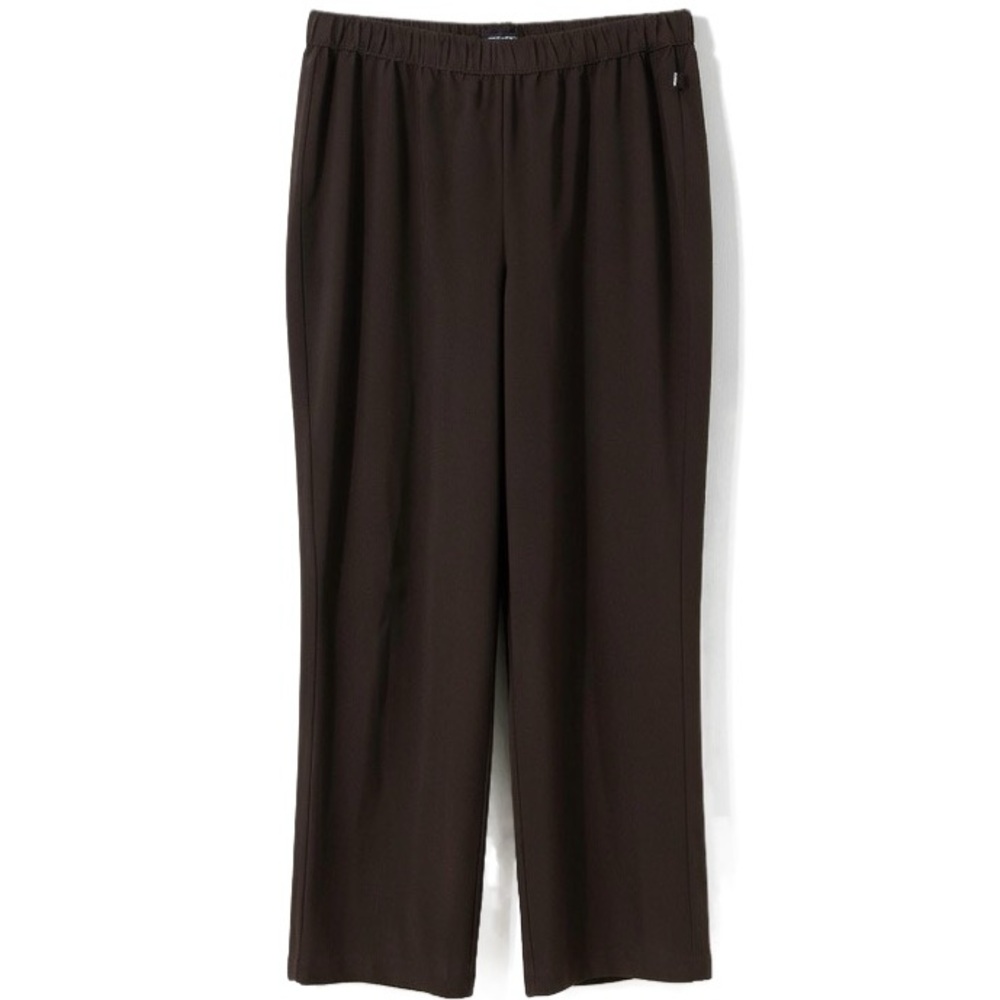 Chico’s Zenergy Chocolate Brown Pull-On Pants Elastic Waist Pockets Side Slits